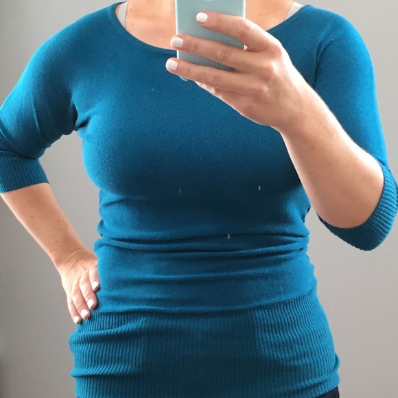 Turquoise Sweater w/ Stretch - Picture 1 of 1